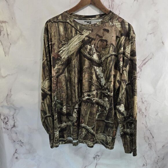 Mossy Oak Shirt Mens Large Camo Break Up Infinity Long Active Wicking Quick Dry - Picture 1 of 10
